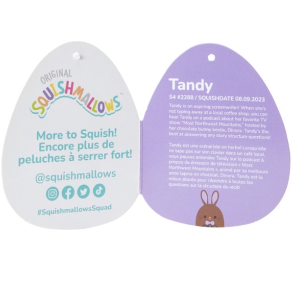 Tandy The Chocolate Easter Bunny Squishmallow First To Market Tag 4.5” Plush - Picture 5 of 5